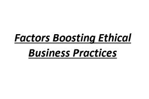 Portfolio for Ethical Business Practices